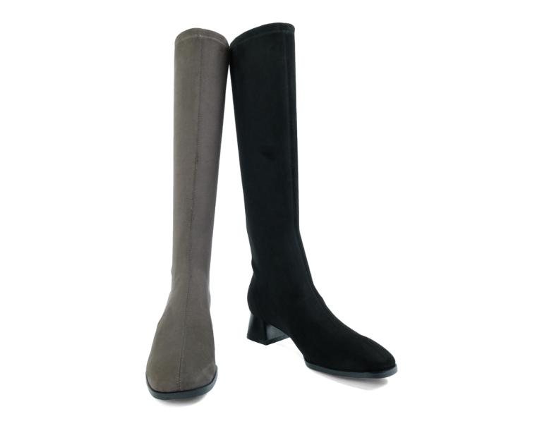 Ben&1966高級羊猄彈力絨布氣質長靴-黑(227011)