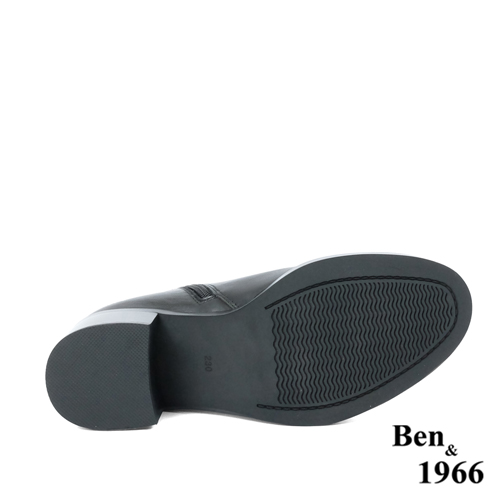 Ben&1966高級頭層牛皮歐美簡約短靴-黑(227091)