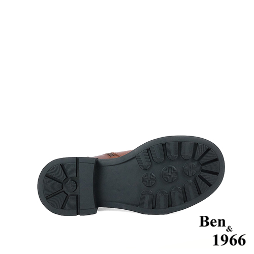 Ben&1966高級頭層牛皮沖孔中性踝靴-咖啡(227142)