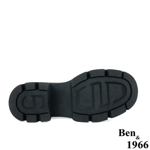 Ben&1966高級頭層絲綢牛皮拼接撞色短靴-黑(227231)