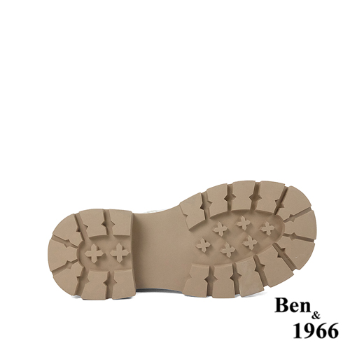 Ben&1966高級頭層牛皮撞色個性短靴-米白(227192)