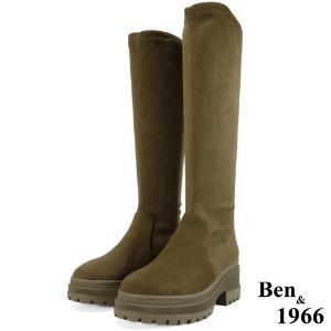 Ben&1966高級羊猄絨布厚底舒適長靴-橄欖綠(247082)