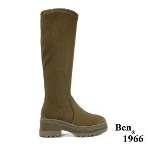 Ben&1966高級羊猄絨布厚底舒適長靴-橄欖綠(247082)