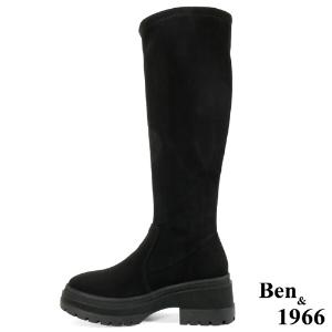 Ben&1966高級羊猄絨布厚底舒適長靴-黑(247081)