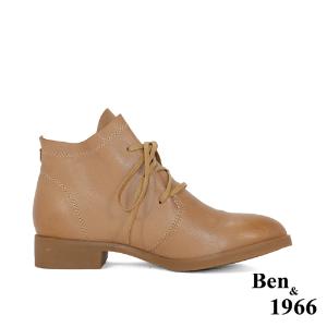 Ben&1966高級頭層打腊羊皮經典流行短靴-棕(247202)