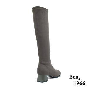 Ben&1966高級羊猄彈力絨布氣質長靴-鐵灰(227012)