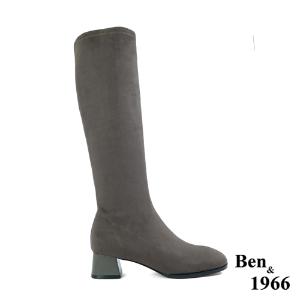 Ben&1966高級羊猄彈力絨布氣質長靴-鐵灰(227012)
