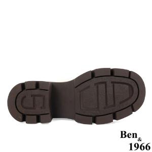 Ben&1966高級頭層絲綢牛皮拼接撞色短靴-咖啡(227232)