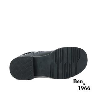 Ben&1966高級頭層牛皮簡約流行短靴-黑(227111)