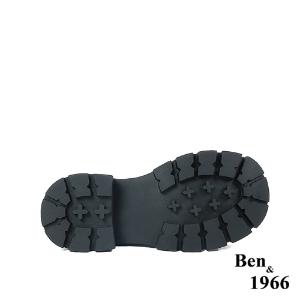 Ben&1966高級頭層牛皮撞色個性短靴-黑(227191)