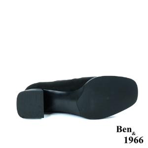 Ben&1966高級羊猄彈力絨布氣質長靴-黑(227011)