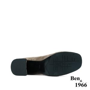 Ben&1966高級彈力羊絨布增高防水台長靴-淺咖