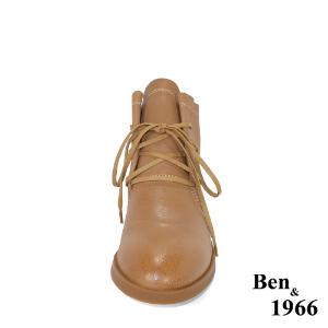 Ben&1966高級頭層打腊羊皮經典流行短靴-棕(247202)