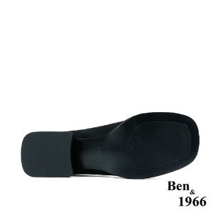 Ben&1966高級羊猄彈力絨布拼接牛皮俏皮長靴-黑(227081)