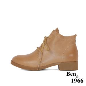 Ben&1966高級頭層打腊羊皮經典流行短靴-棕(247202)