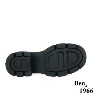 Ben&1966高級頭層絲綢牛皮拼接撞色短靴-黑(227231)