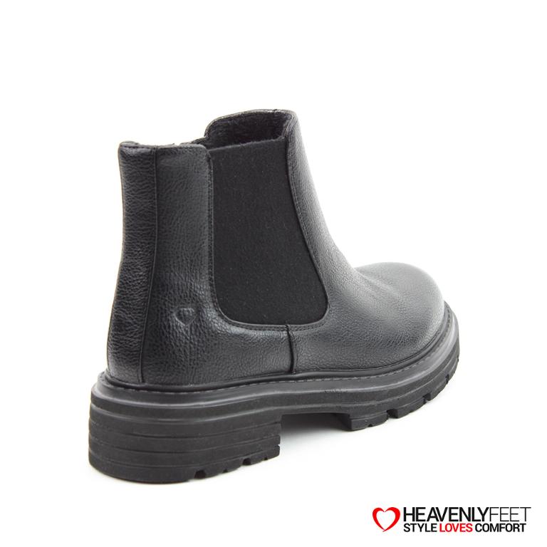 HEAVENLYFEET｜英國舒適休閒女鞋 切爾西短靴-Brindle(黑色)