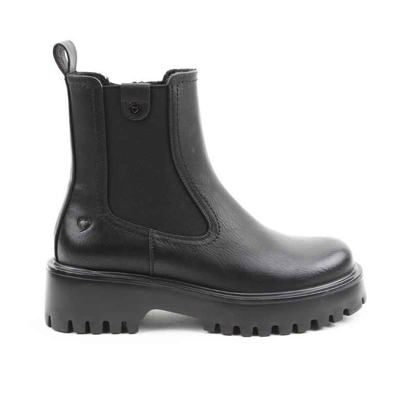 HEAVENLYFEET｜英國舒適休閒女鞋 切爾西厚底短靴-Alana(黑色)