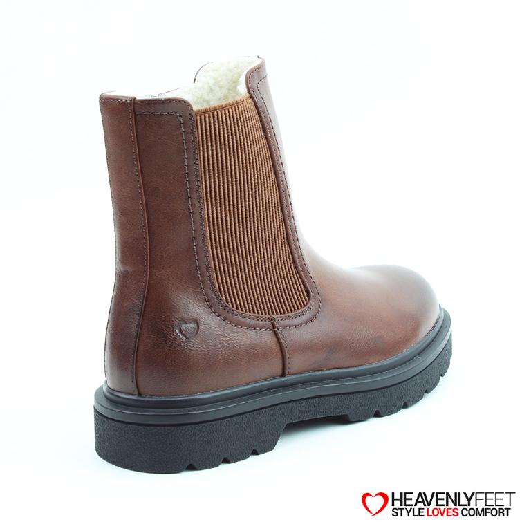 HEAVENLYFEET｜英國舒適休閒女鞋 切爾西厚底短靴-Saint2 Warm(可可色)