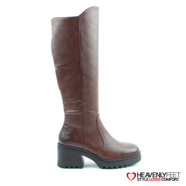 HEAVENLYFEET｜英國舒適休閒女鞋 粗跟長筒靴-Weston2(可可色)