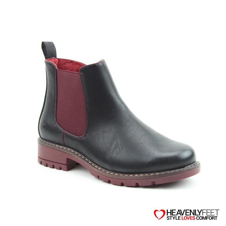 HEAVENLYFEET｜英國舒適休閒女鞋 切爾西短靴-Dawlish(黑色)