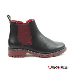 HEAVENLYFEET|英國舒適休閒女鞋 切爾西短靴-Dawlish(黑色)