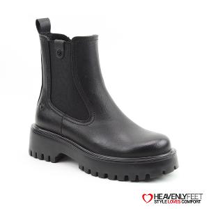 HEAVENLYFEET｜英國舒適休閒女鞋 切爾西厚底短靴-Alana(黑色)