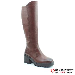 HEAVENLYFEET｜英國舒適休閒女鞋 粗跟長筒靴-Weston2(可可色)