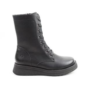 HEAVENLYFEET|英國舒適休閒女鞋 繫帶8孔中筒靴-Martina4(黑色)