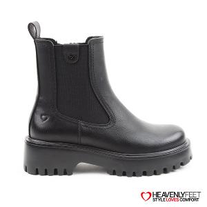 HEAVENLYFEET｜英國舒適休閒女鞋 切爾西厚底短靴-Alana(黑色)