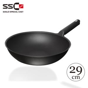 【SSC三条鑄工所】一體成型鑄鐵深炒鍋29cm(送強化玻璃鍋蓋)極輕薄鑄鐵鍋SW291