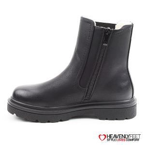 HEAVENLYFEET｜英國舒適休閒女鞋 切爾西厚底短靴-Saint2 Warm(黑色)
