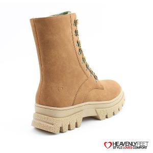 HEAVENLYFEET｜英國舒適休閒女鞋 繫帶8孔厚底中筒靴-Driscoll(棕色)