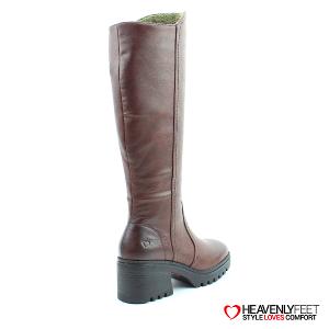 HEAVENLYFEET｜英國舒適休閒女鞋 粗跟長筒靴-Weston2(可可色)