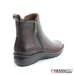 HEAVENLYFEET｜英國舒適休閒女鞋 金屬拉片短靴-Patti(可可棕)