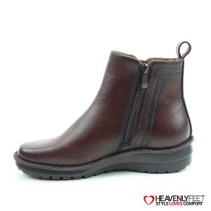 HEAVENLYFEET｜英國舒適休閒女鞋 金屬拉片短靴-Patti(可可棕)