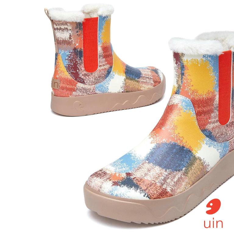 uin│西班牙原創設計 女鞋 短靴 斑斕鸚鵡彩繪休閒鞋W1790980