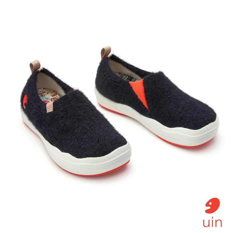 uin│西班牙原創設計 女鞋 帆布鞋 懶人鞋 黯夜黑彩繪休閒鞋W1700998