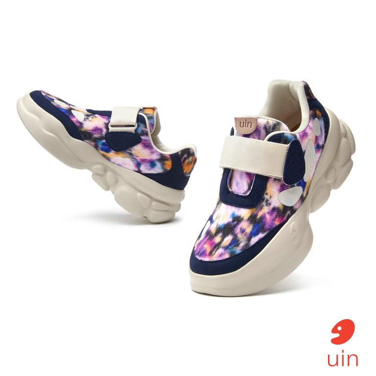 uin│西班牙原創設計 女鞋 帆布鞋 懶人鞋 厚底鞋 花影快閃彩繪休閒鞋W1851255