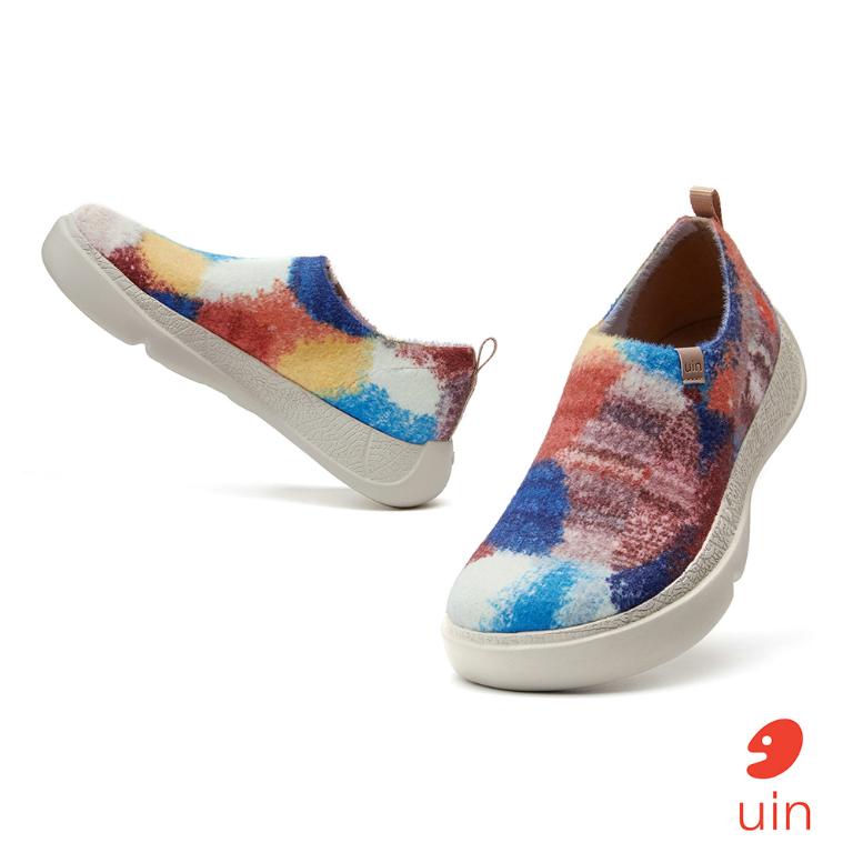 uin│西班牙原創設計 女鞋 帆布鞋 懶人鞋 斑斕鸚鵡彩繪休閒鞋W1710965