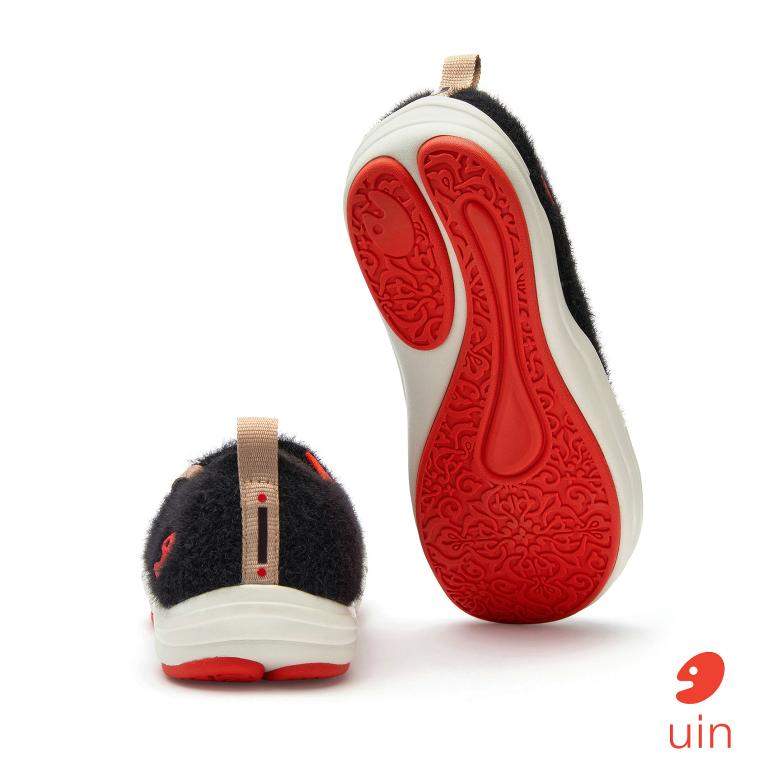 uin│西班牙原創設計 女鞋 帆布鞋 懶人鞋 黯夜黑彩繪休閒鞋W1700998