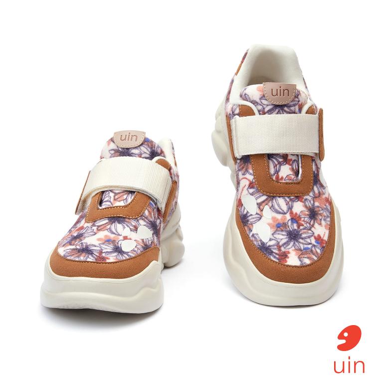 uin│西班牙原創設計 女鞋 帆布鞋 懶人鞋 厚底鞋 百花疊影彩繪休閒鞋W1851257