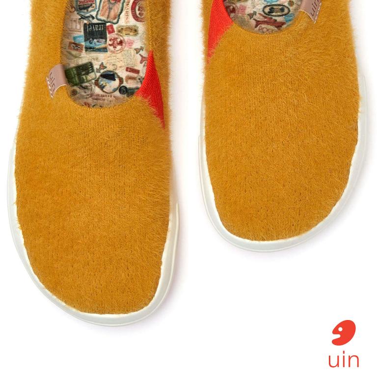 uin│西班牙原創設計 女鞋 帆布鞋 懶人鞋 橡樹棕彩繪休閒鞋W1701000