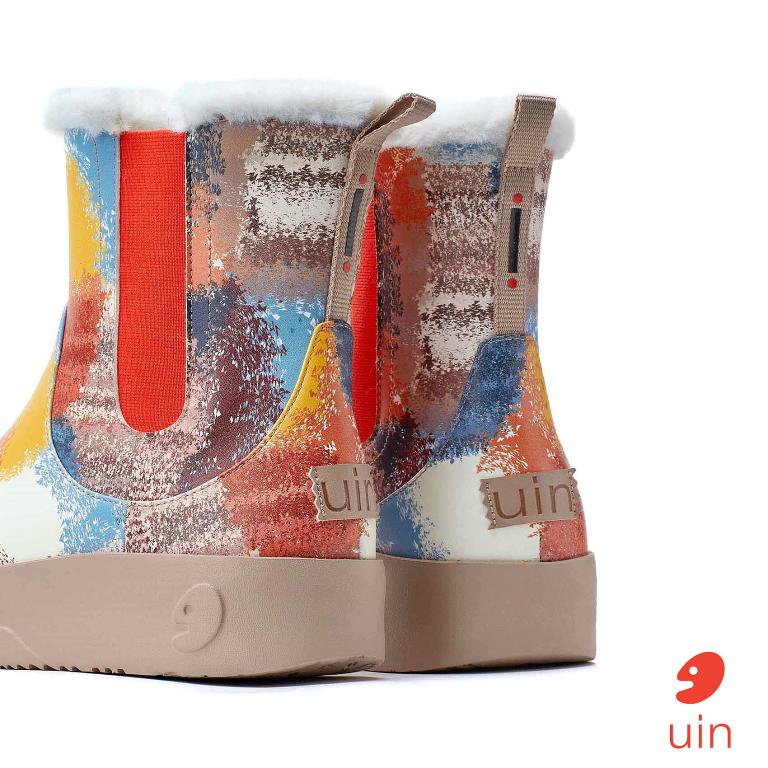 uin│西班牙原創設計 女鞋 短靴 斑斕鸚鵡彩繪休閒鞋W1790980