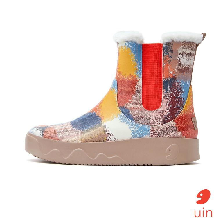 uin│西班牙原創設計 女鞋 短靴 斑斕鸚鵡彩繪休閒鞋W1790980