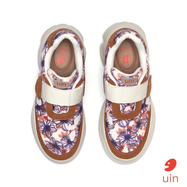 uin│西班牙原創設計 女鞋 帆布鞋 懶人鞋 厚底鞋 百花疊影彩繪休閒鞋W1851257