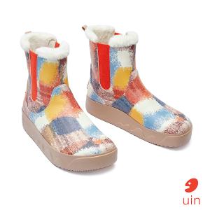 uin│西班牙原創設計 女鞋 短靴 斑斕鸚鵡彩繪休閒鞋W1790980