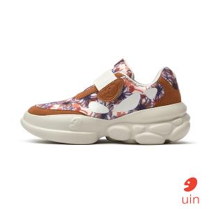 uin│西班牙原創設計 女鞋 帆布鞋 懶人鞋 厚底鞋 百花疊影彩繪休閒鞋W1851257