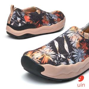 uin│西班牙原創設計 女鞋 帆布鞋 懶人鞋 夜間花影彩繪休閒鞋W1901272