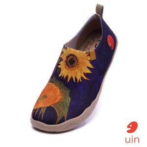 uin│西班牙原創設計 女鞋 帆布鞋 懶人鞋 向日葵彩繪休閒鞋W0109485
